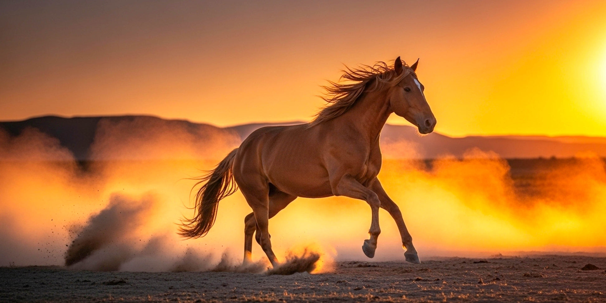 Wild Horse in Utah Desert Dust Wall Art Canvas Office Home Room Framed 120x60cm - Bella Home Decor