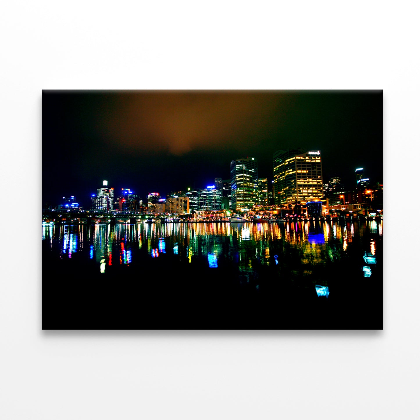 Sydney CBD Darling Harbour Nightscape Wall Art Decor 100% Australian Made