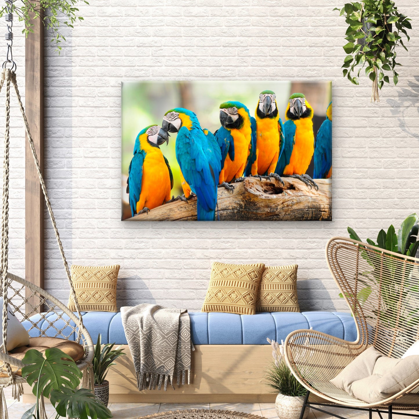Blue and Yellow Macaw Parrot Wall Art Decor 100% Australian Made