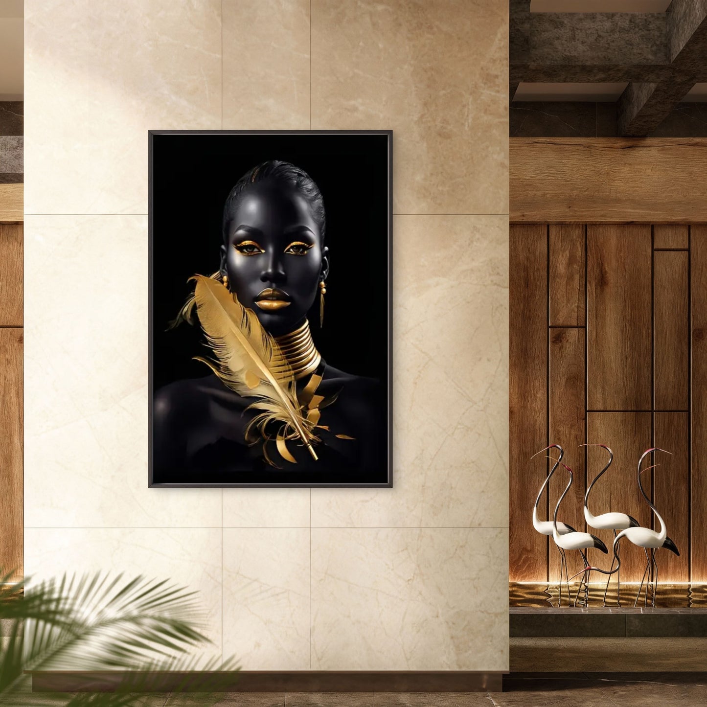 Black and Gold African American Modern Woman Fashion Home Decor Premium Quality Poster Print Choose Your Sizes
