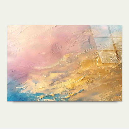 Textured Pastel Abstract Tempered Glass Printing Wall Art Australian Made Quality