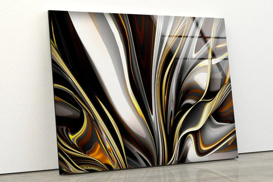 Gold Silver Fractal UV Direct Aluminum Print Australian Made Quality