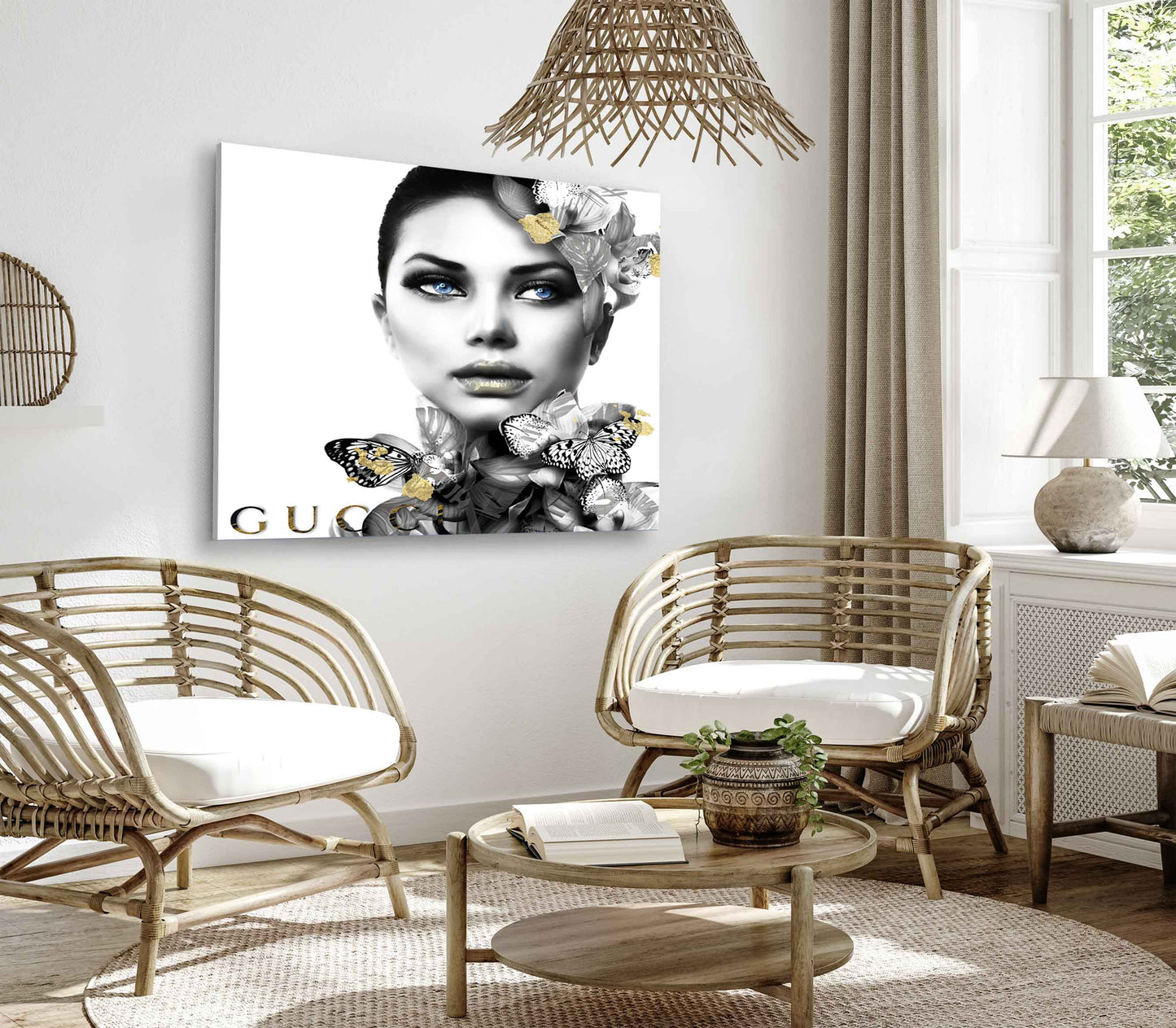 Bella Black and White Fashion Girl Home Print Canvas Ready to hang