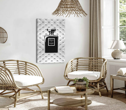 Bella Home Black Perfume Bottle Print Canvas Ready to hang