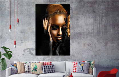 Beautiful Lady in Black Headdress 60x90cm Print 100% Australian Made