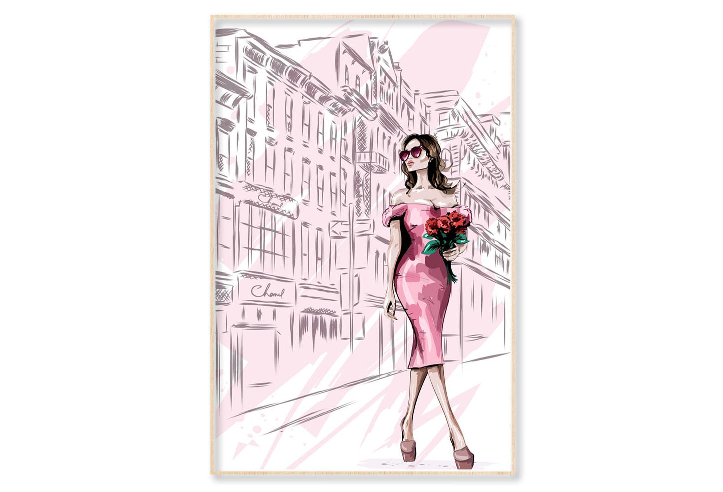 Elegant Fashion Store Art Wall Art Limited Edition High Quality Print Canvas Box Framed Natural