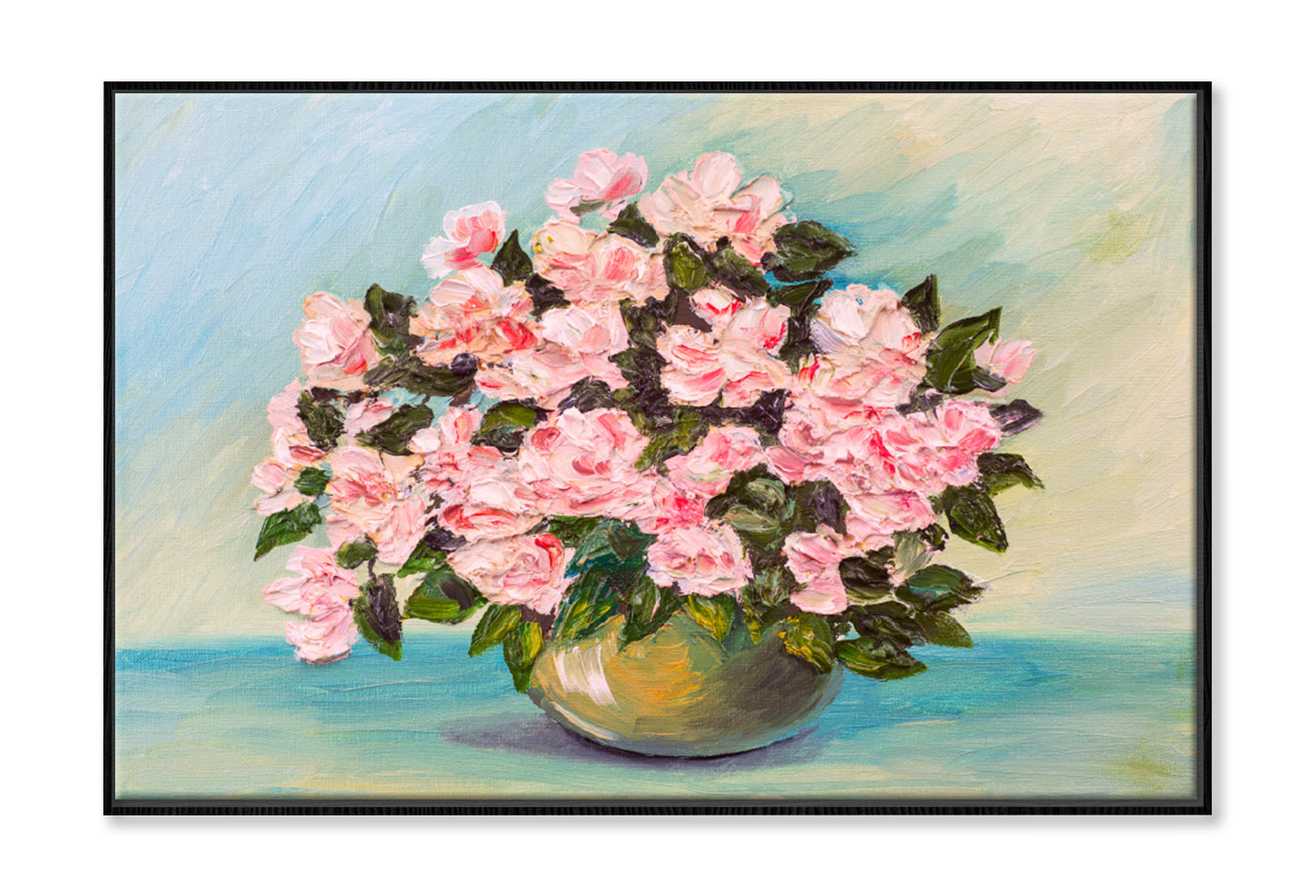 Beautiful Flower Vase Painting Limited Edition High Quality Print Canvas Box Framed Black