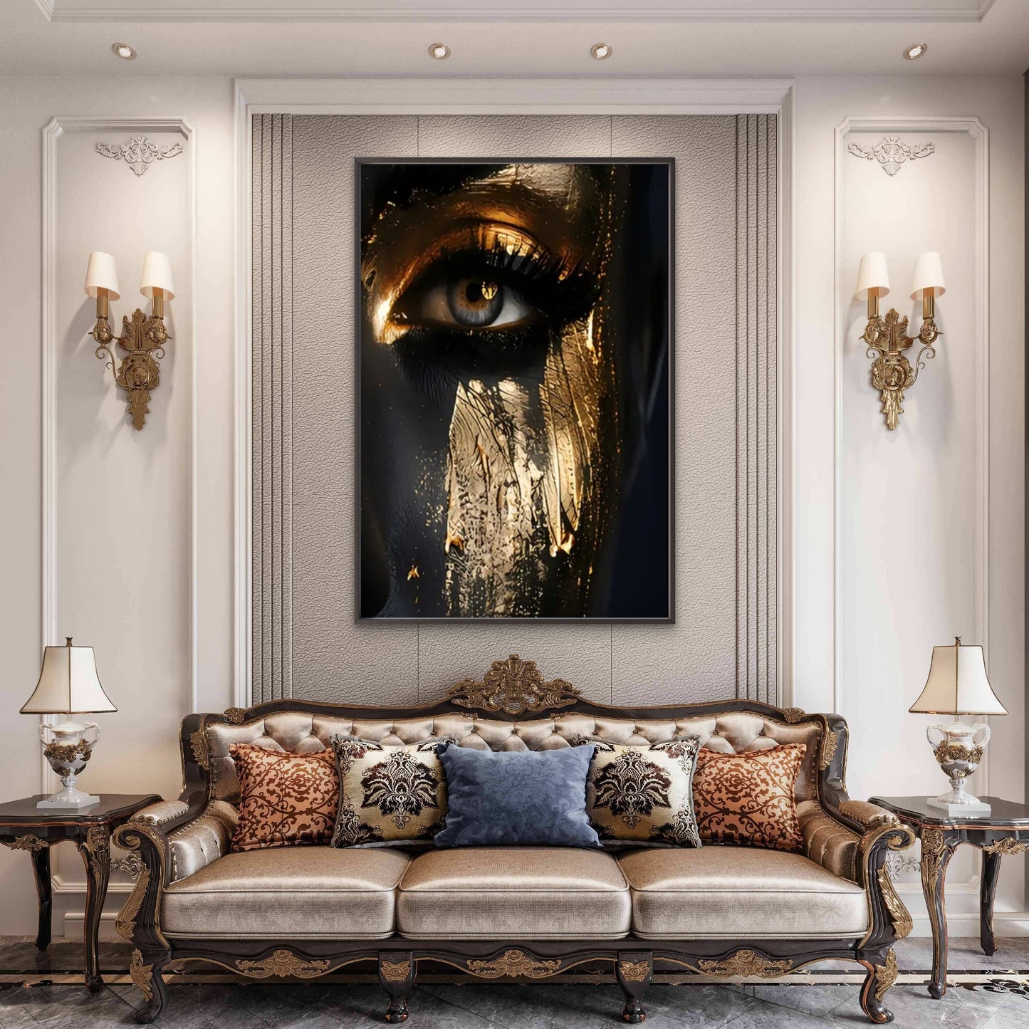 Black and Golden Female Eye Fashion Home Decor Premium Quality Poster Print Choose Your Sizes