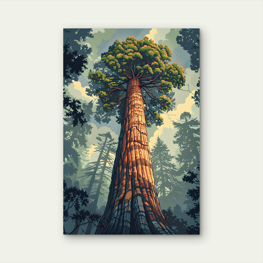 Giant Sequoia Redwood Forest Tree 40x60cm Metal Print Ready to Hang