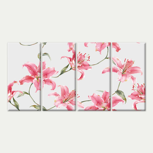4pcs Vibrant Watercolor Botanical Plant Leaf Wall Art Canvas Framed 45x80cm - High Quality Print 100% Australian Made Wall Canvas Ready to Hang