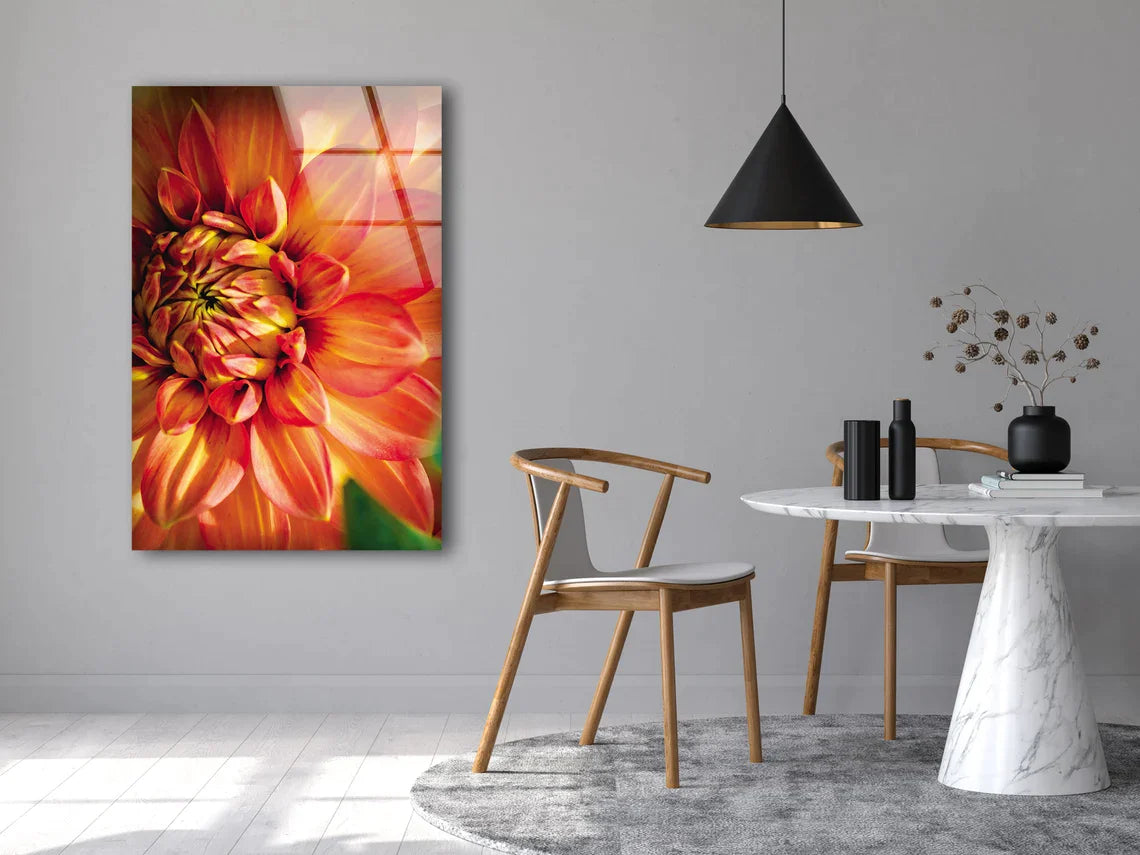 Orange Flower Closeup UV Direct Aluminum Print Australian Made Quality