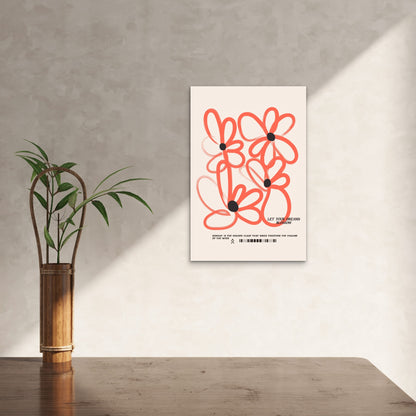 Red Floral Sunday Quote Gift 60x90cm Metal Print Ready to Hang - Bella Home Decor
