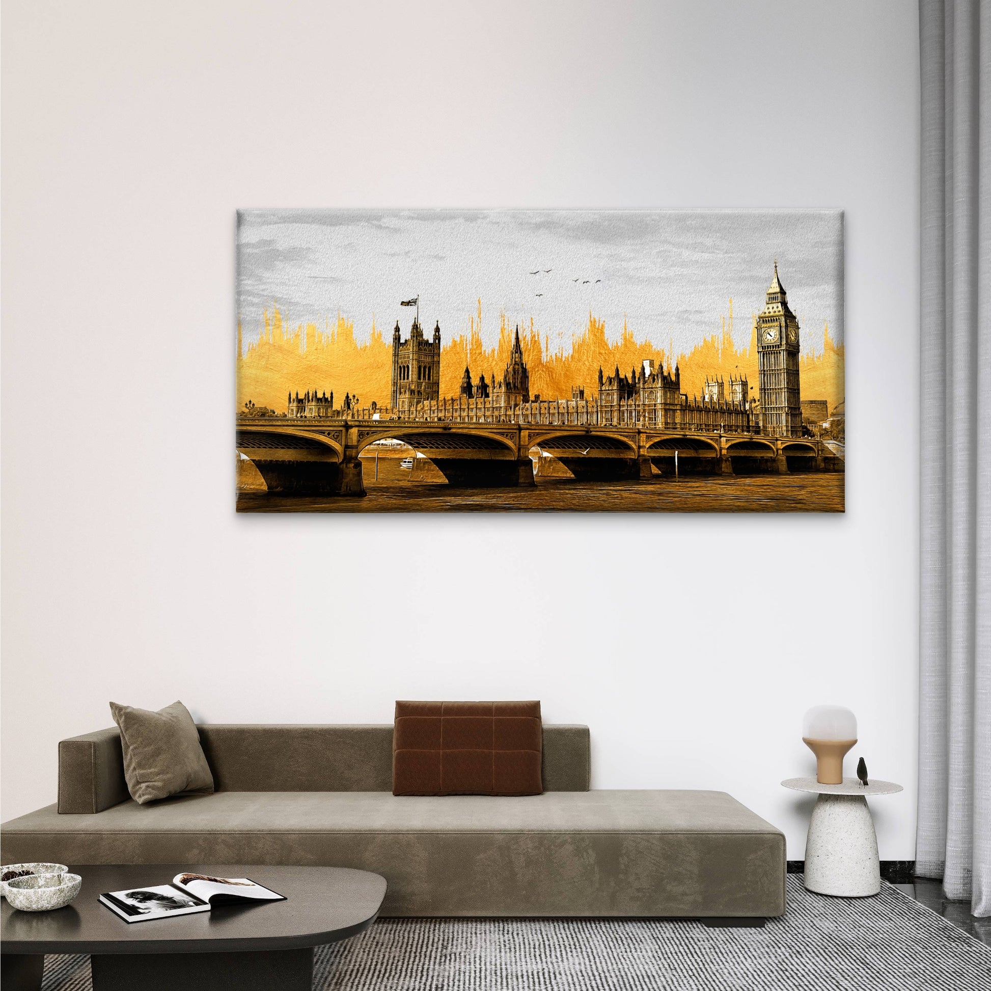 Big Ben London England UK Wall Art Canvas Office Home Room Framed 120x60cm - Bella Home Decor