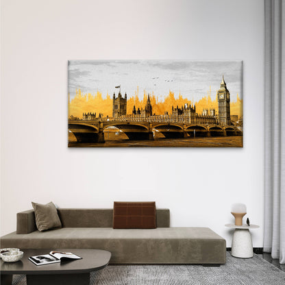 Big Ben London England UK Wall Art Canvas Office Home Room Framed 120x60cm - Bella Home Decor