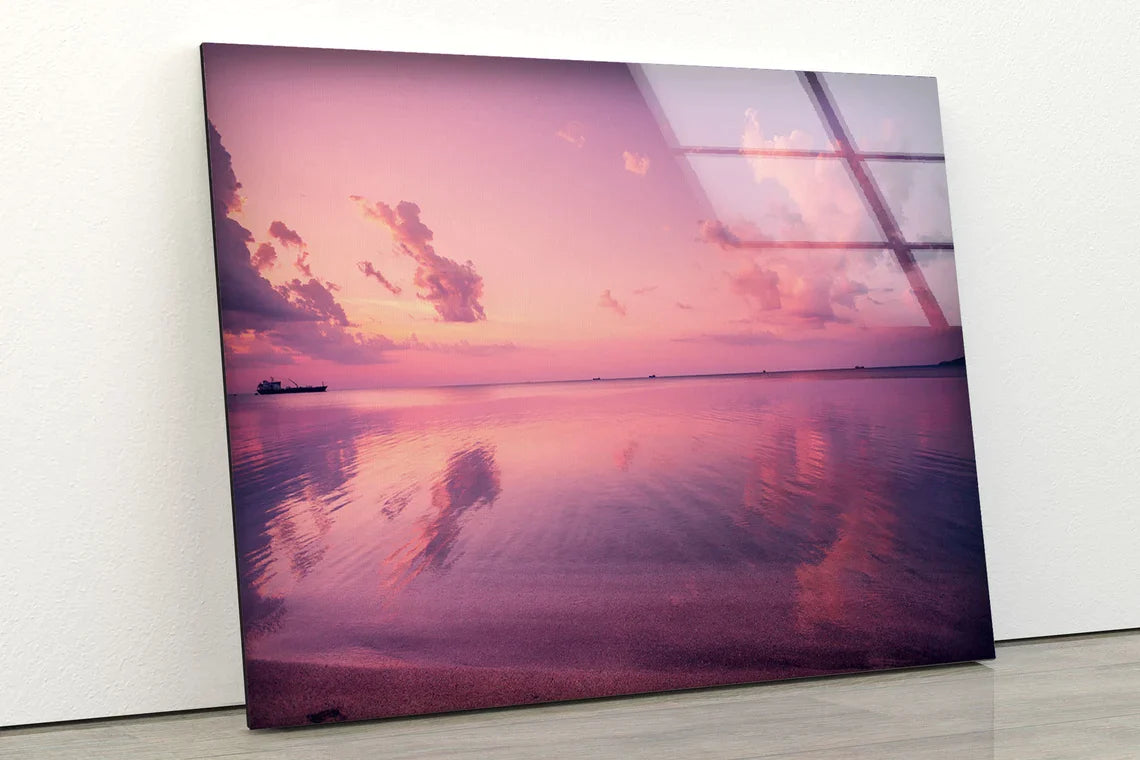 Sunset Lake Scenery UV Direct Aluminum Print Australian Made Quality