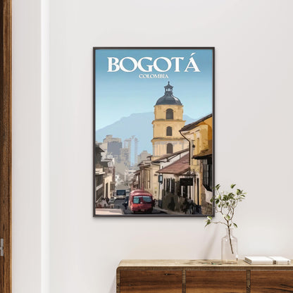 Colombia Bogota Cityscape Vintage Architecture Culture Travel Poster Print Wall Art