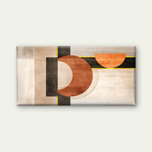 Mid Century Terracotta Geo Wall Art Canvas Office Home Room Framed 120x60cm