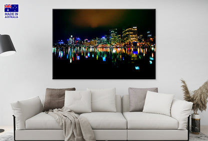 Sydney CBD Darling Harbour Nightscape Wall Art Decor 100% Australian Made