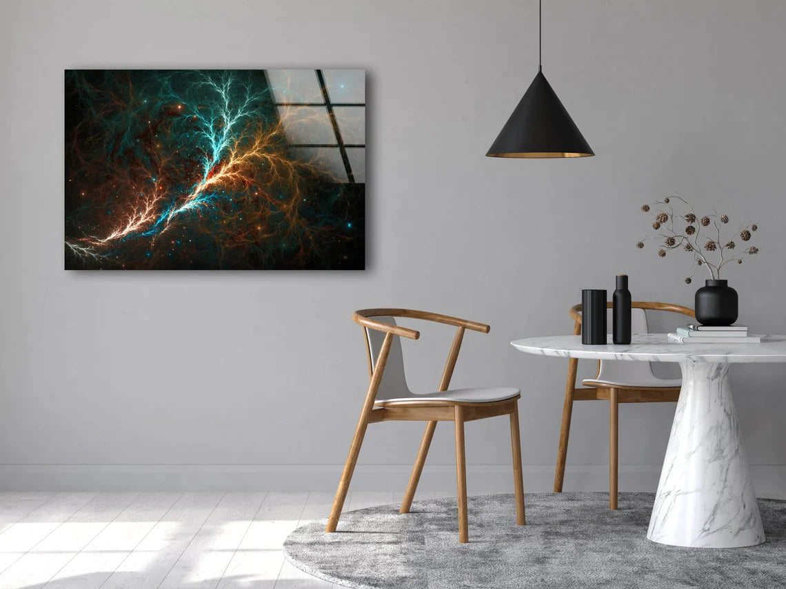 Green & Gold Abstract UV Direct Aluminum Print Australian Made Quality