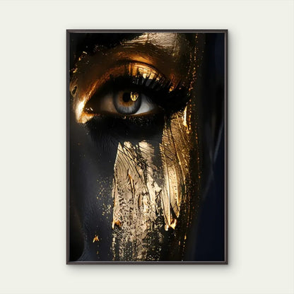 Black and Golden Female Eye Fashion Home Decor Premium Quality Poster Print Choose Your Sizes