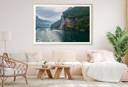 Waterfall On a Fjord Mountain Home Decor Premium Quality Poster Print Choose Your Sizes