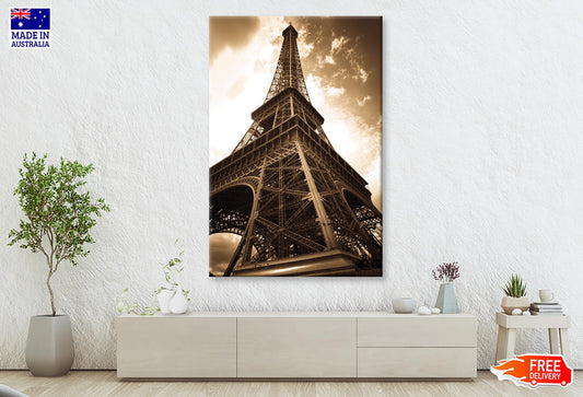 Vintage Eiffel Tower And Sky Wall Art Decor 100% Australian Made