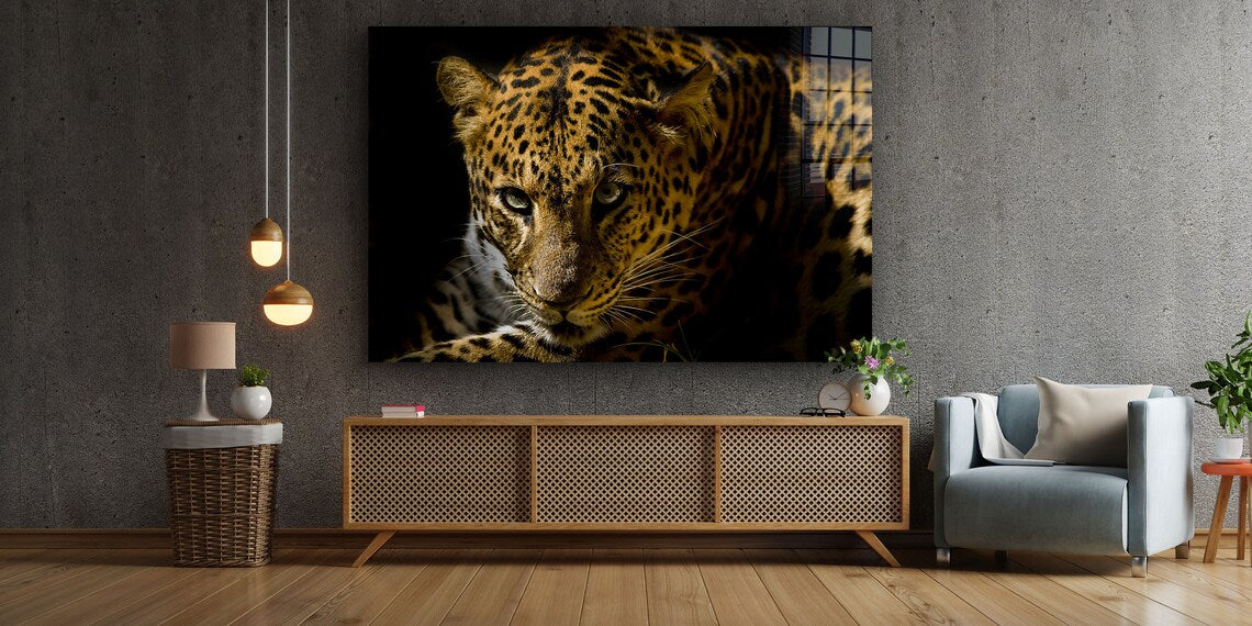 Leopard Face Closeup UV Direct Aluminum Print Australian Made Quality