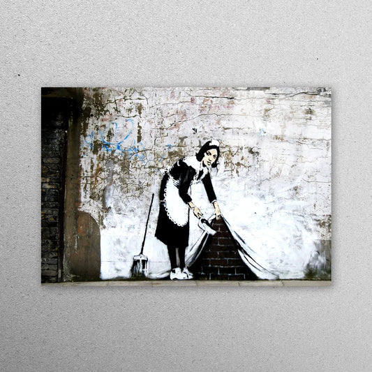 Banksy Woman Graffiti Acrylic Glass Print Tempered Glass Wall Art 100% Made in Australia Ready to Hang