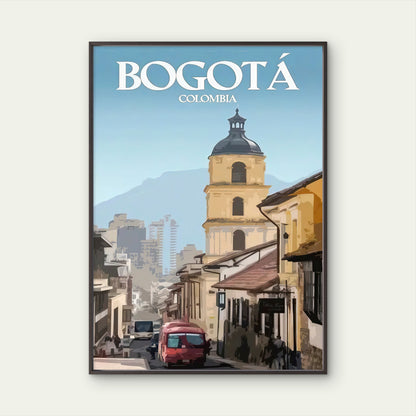 Colombia Bogota Cityscape Vintage Architecture Culture Travel Poster Print Wall Art
