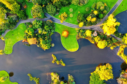 Royal Botanic Gardens Melbourne Aerial View Wall Art Decor 100% Australian Made - Bella Home Decor