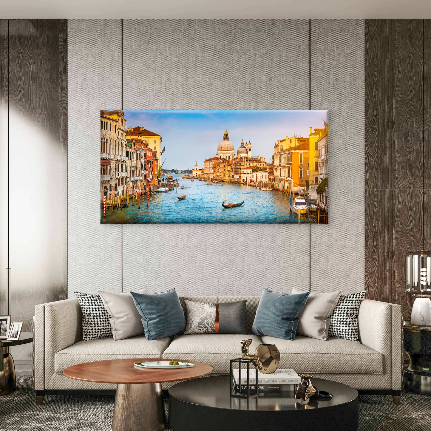 Venice Italy Grand Canal Wall Art Canvas Office Home Room Framed 120x60cm - Bella Home Decor