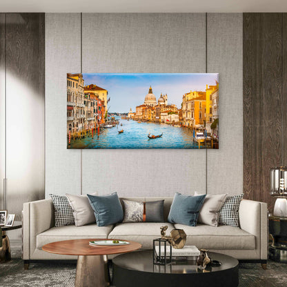 Venice Italy Grand Canal Wall Art Canvas Office Home Room Framed 120x60cm - Bella Home Decor