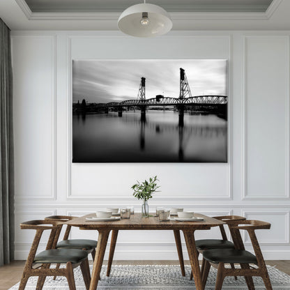 Classic Steel Truss Hawthorne Bridge Crossing Portland United States Wall Art Decor 100% Australian Made