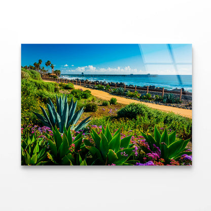 Colorful Flowers & View Acrylic Glass Print Tempered Glass Wall Art 100% Made in Australia Ready to Hang