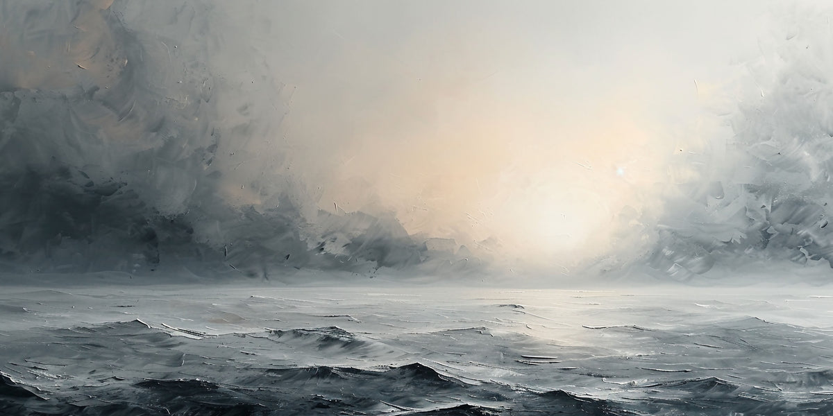 Moody Ocean Horizon Stormy Sea Landscape Wall Art Canvas Office Home Framed 120x60cm