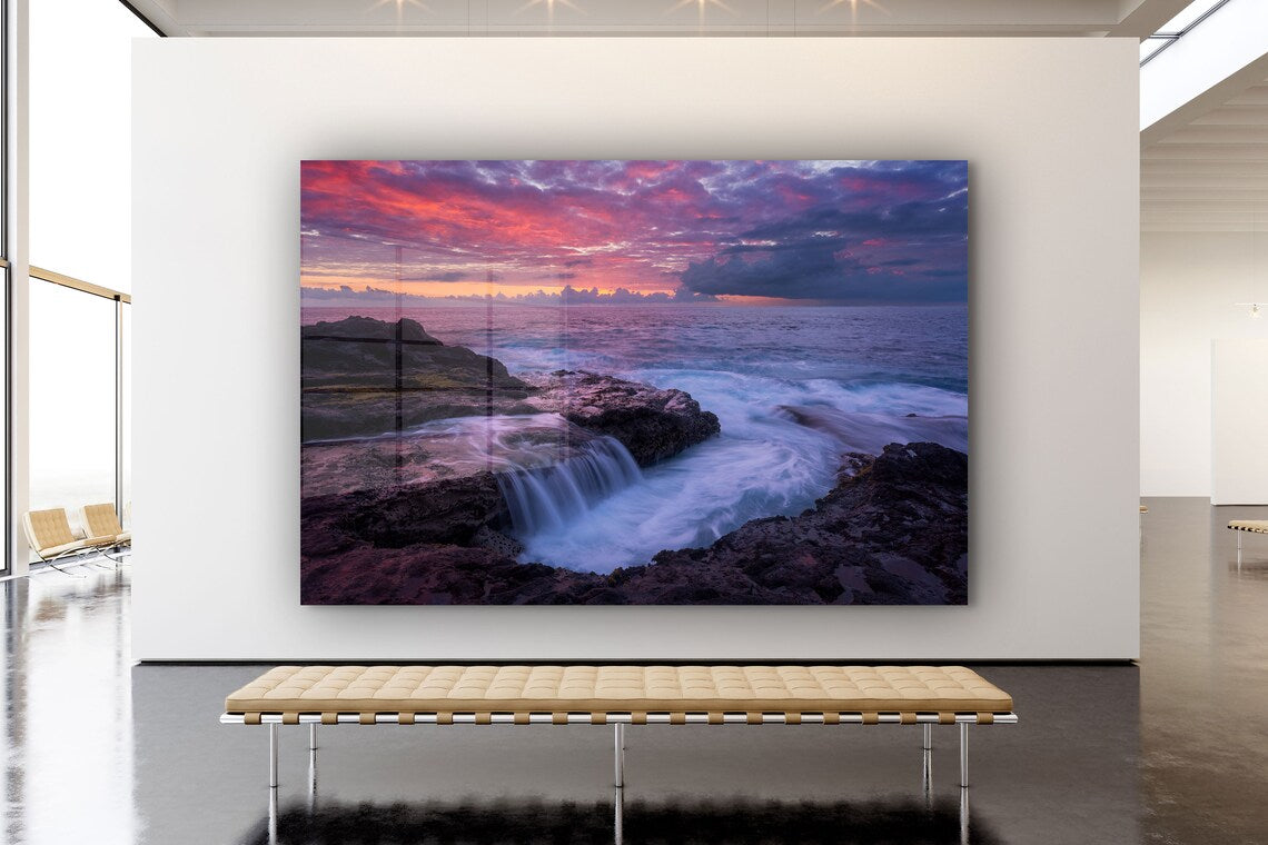 Oceanside Sunset Sky UV Direct Aluminum Print Australian Made Quality