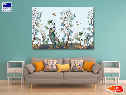Peacock and Peonies Style Print 100% Australian Made - Bella Home Decor