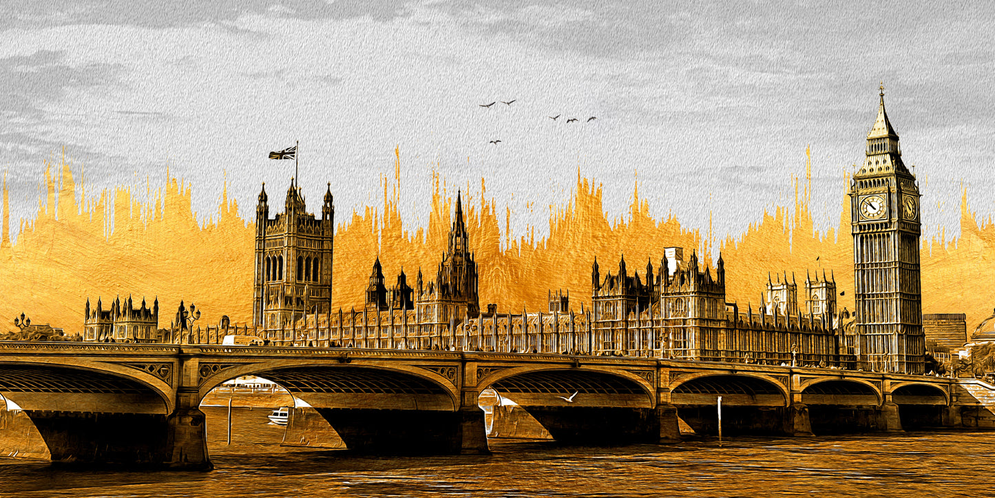 Big Ben London England UK Wall Art Canvas Office Home Room Framed 120x60cm - Bella Home Decor
