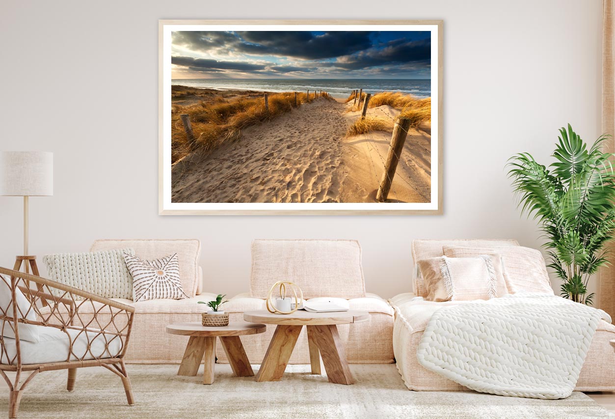 Sand Path to North Sea Beach, Holland Home Decor Premium Quality Poster Print Choose Your Sizes - Bella Home Decor