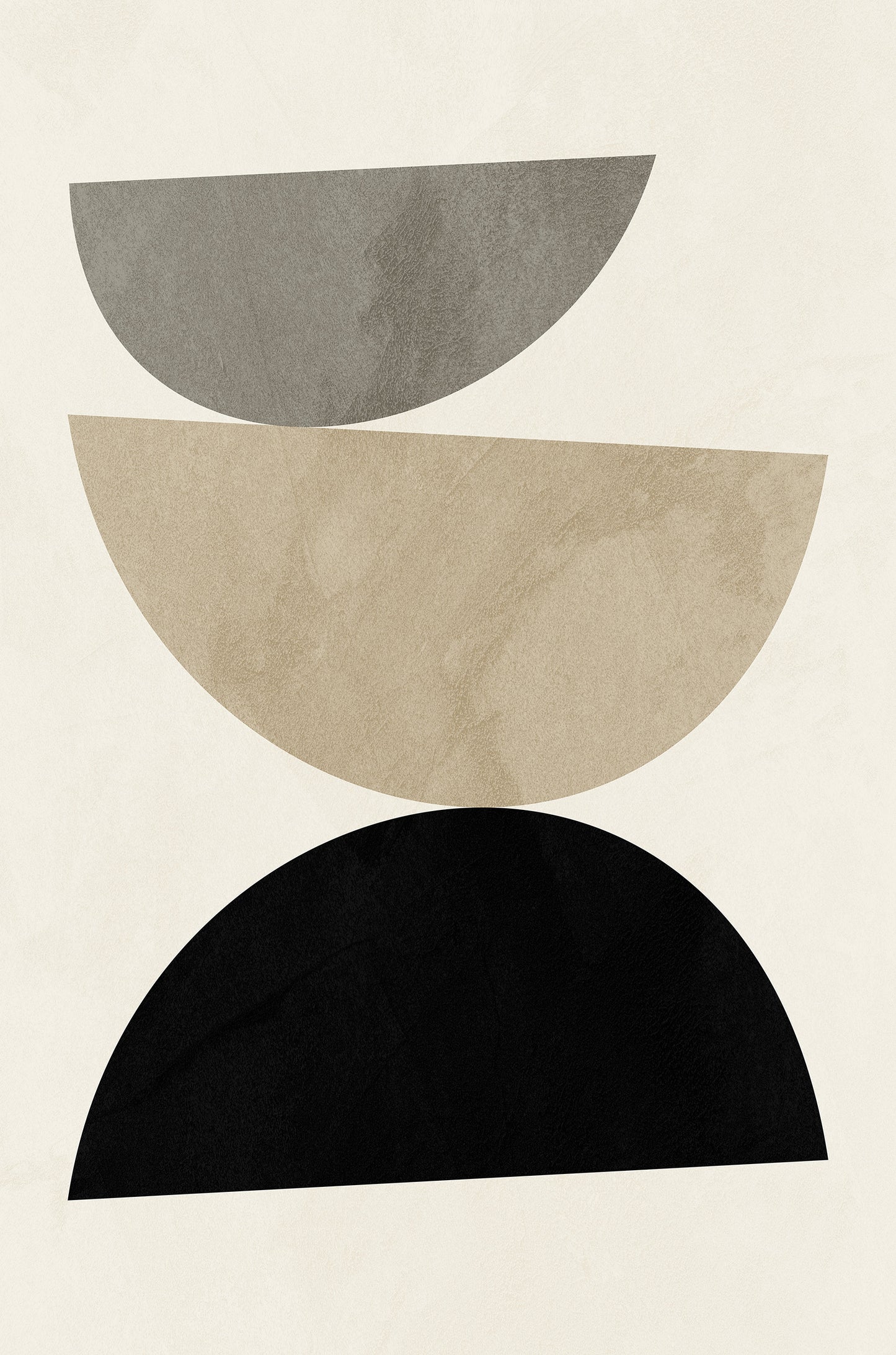 Geometric Abstract Shapes Gray Beige 40x60cm Metal Print Ready to Hang