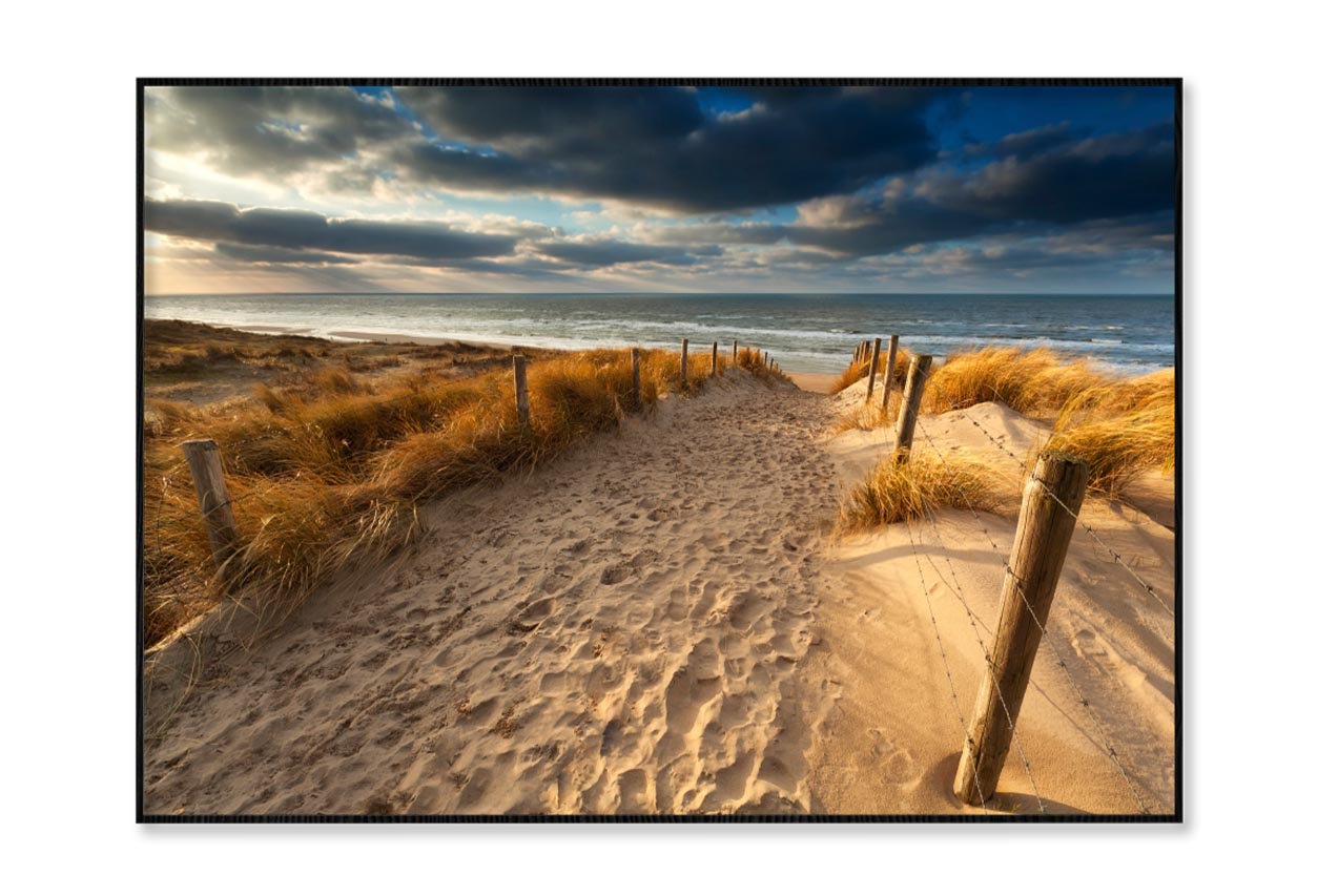 Sand Path to North Sea Beach, Holland Home Decor Premium Quality Poster Print Choose Your Sizes - Bella Home Decor