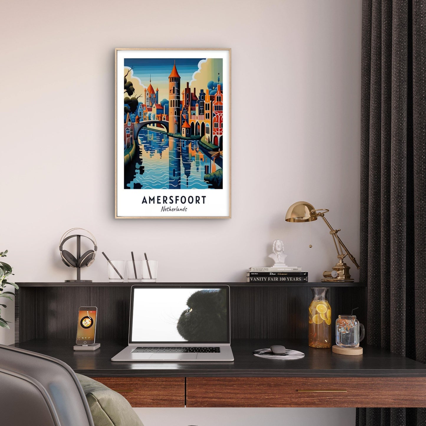 Amersfoort Netherlands Dutch Town Travel Poster Print Wall Art
