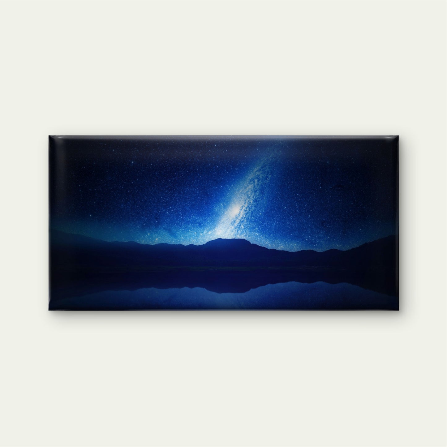 Night Sky Over Mountains Wall Art Canvas Office Home Room Framed 120x60cm