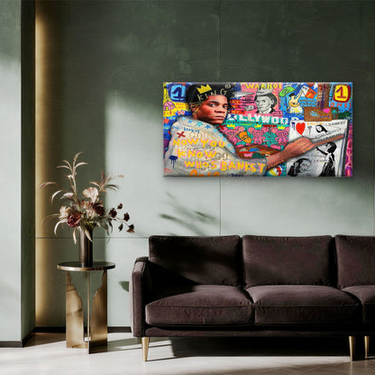 Maximalist Street Culture Wall Art Canvas Office Home Room Framed 120x60cm - Bella Home Decor