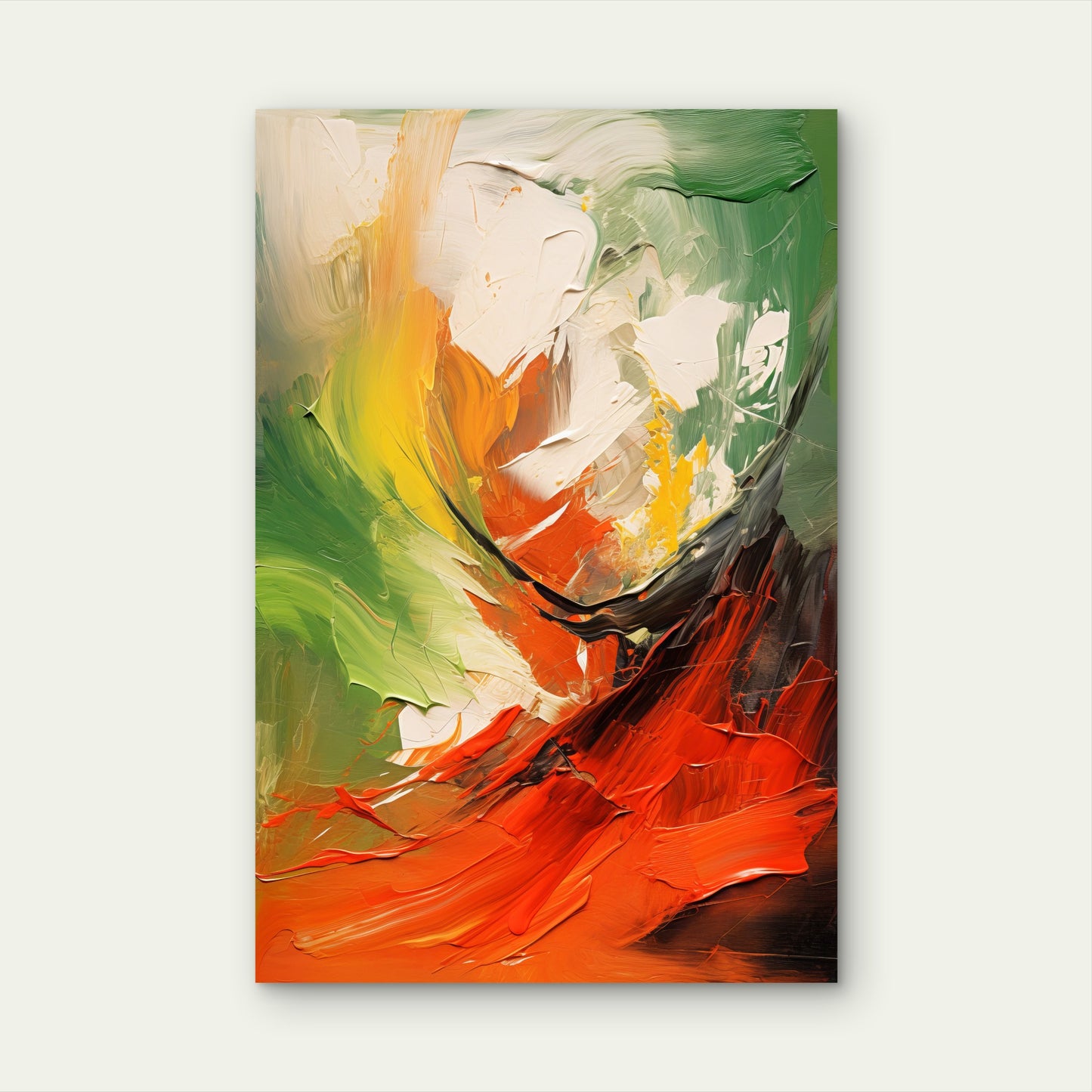 Abstract Oil Palette Knife Art 40x60cm Metal Print Ready to Hang