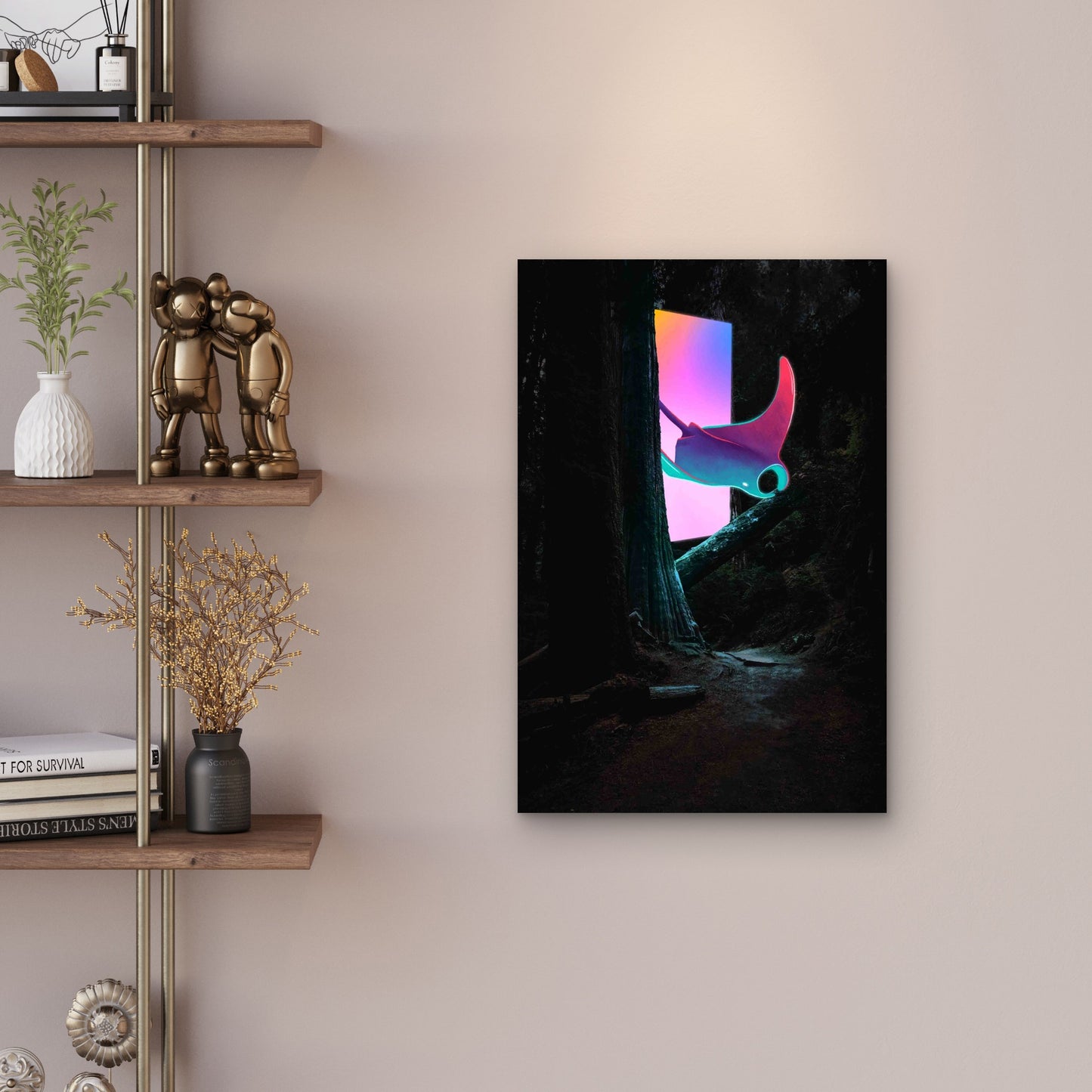 Celestial Ray In The Ancient Woods 60x90cm Metal Print Ready to Hang - Bella Home Decor