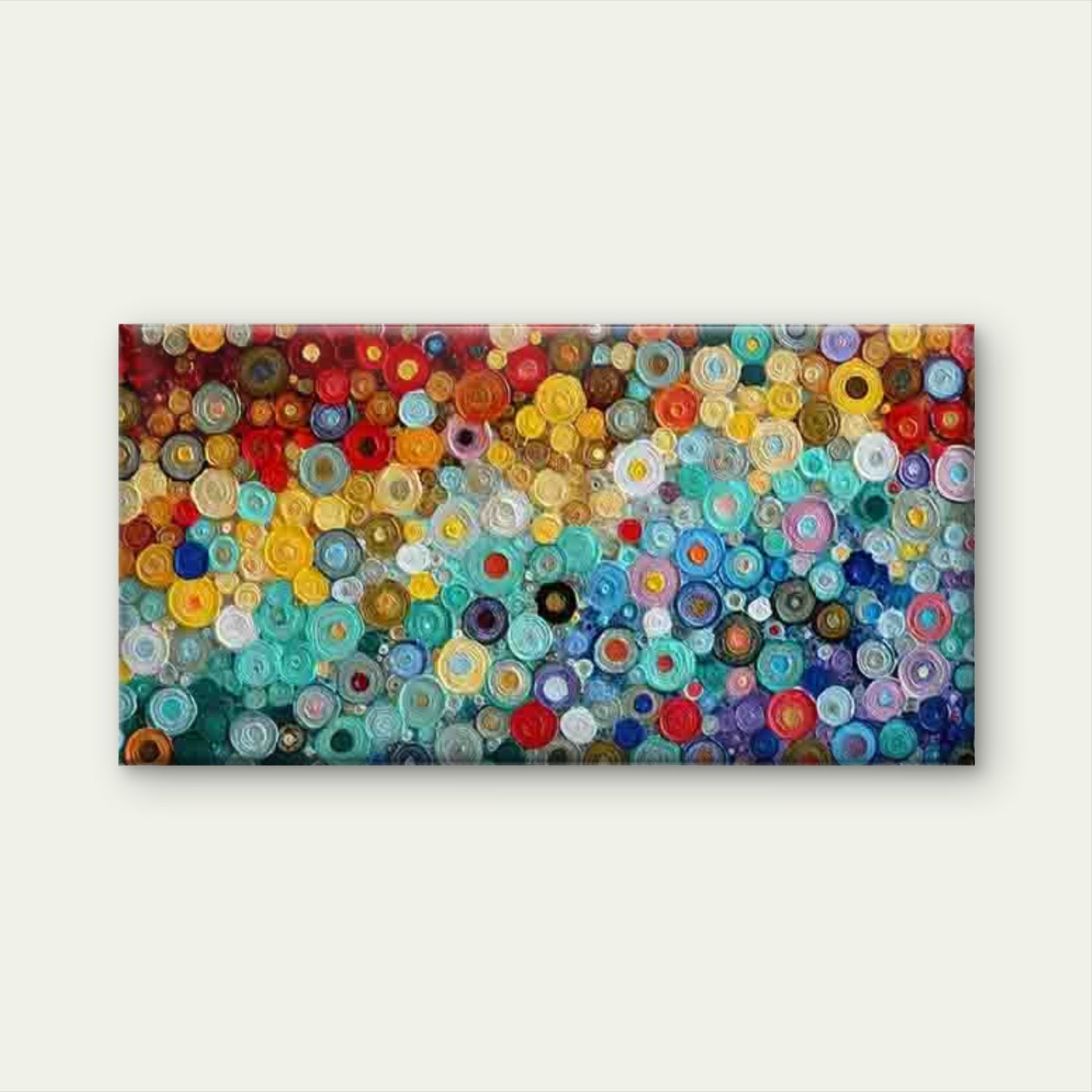 Abstract with Colorful Circles Wall Art Canvas Office Home Room Framed 120x60cm - Bella Home Decor