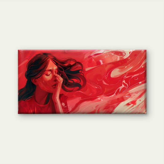 Abstract Sad Crying Woman Face Wall Art Canvas Office Home Room Framed 120x60cm