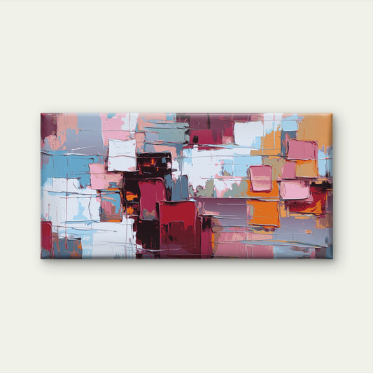 Abstract Color Block Palette Wall Art Canvas Office Home Room Framed 120x60cm