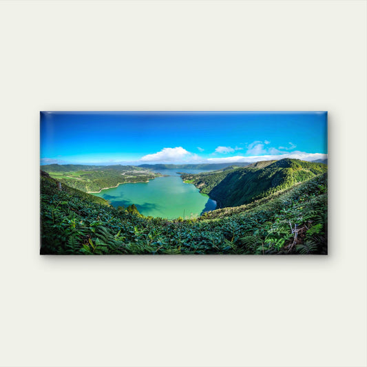 Lake Surrounded By Mountains Wall Art Canvas Office Home Room Framed 120x60cm